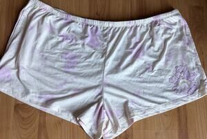 Care Bears Tie Dye Sleep Shorts Women’s Cheer Bear Rainbow Purple XL
